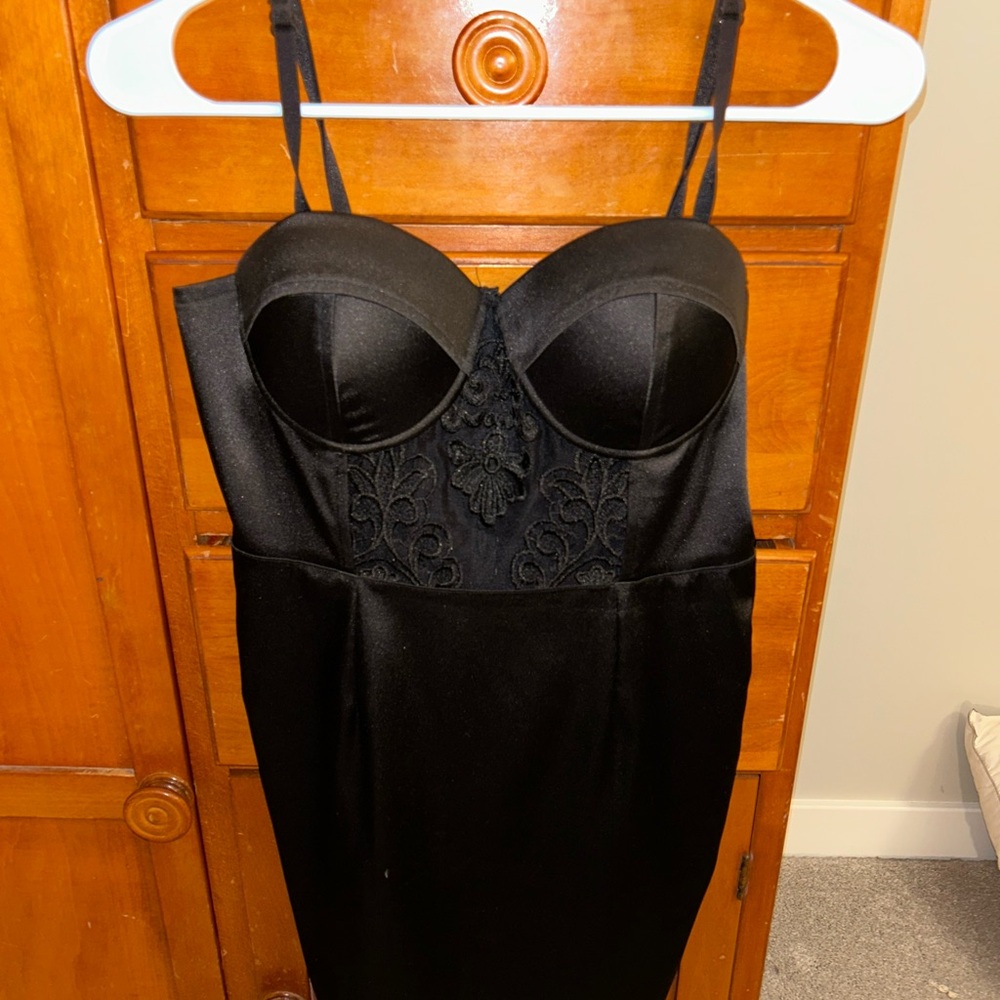 Charlotte Russe Black Lace Detail Chemise